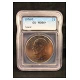 1976-D MS66 Certified Type 2 Eisenhower Dollar