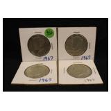 Lot of 4 Silver Kennedy Half Dollar's