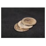Lot of 3 Silver Australia 3 Pence Coins