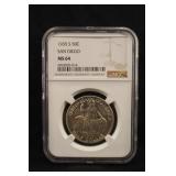 1935-S MS64 NGC San Diego Commem Silver Half