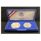 1986-S Silver Proof Liberty Dollar & Half Dollar