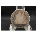 1861 Seated Liberty Silver Quarter