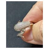 .925 Silver Dolphin Ring Size 7