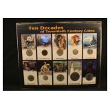 Ten Decades of Twentieth Century Coins Set