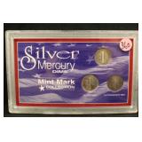 Silver Mercury Dime Mint Mark Collection