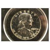1963 Proof Franklin Silver Half Dollar