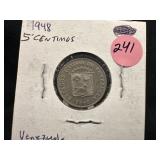 1948 Venezuelan 5 céntimos coin