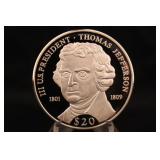 2000 $20 .999 Silver 20 gram Presidential Coin