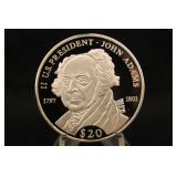 2000 $20 .999 Silver 20 gram Presidential Coin