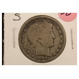 1900-S Barber Silver Half Dollar