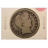 1909-P Barber Silver Half Dollar