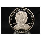 2000 $20 .999 Silver 20 gram Presidential Coin