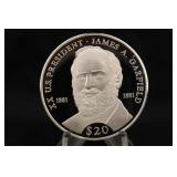 2000 $20 .999 Silver 20 gram Presidential Coin