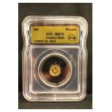 North Dakota MS70 .999 Gold Cowboy Gold Round