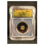 North Dakota MS70 .999 Gold Pirates Gold Round
