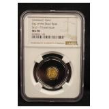 Day of the Dead Rose Skull 1/200 oz .999 Gold
