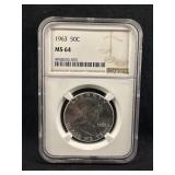 1963 MS64 NGC Franklin Silver Half Dollar