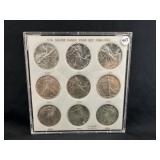 U.S. Silver Eagle Year Set 9oz .999 Silver