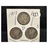 Lot of 3, 1917