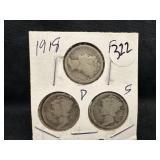 Lot of 3, 1918