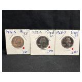 Lot of 3 Proof Washington Quarters