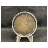 1865 Seated Liberty Silver Half Dollar