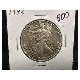 1942 Silver Walking Liberty Half Dollar