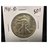 1941-D Silver Walking Liberty Half Dollar