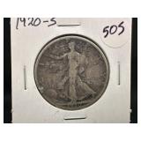 1920-S Silver Walking Liberty Half Dollar