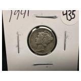 1941 Silver Mercury Dime
