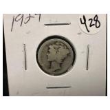 1924 Silver Mercury Dime