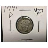 1941-D Silver Mercury Dime