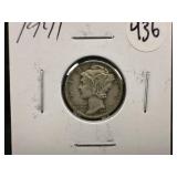 1941 Silver Mercury Dime