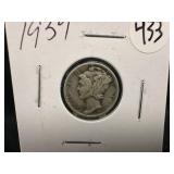 1939 Silver Mercury Dime