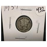 1939 Silver Mercury Dime