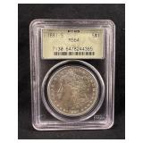 1881-S MS64 PCGS Certified Morgan Silver Dollar