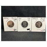 Lot of 3 Proof Washington Quarters
