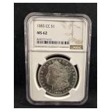 1885-CC MS62 NGC Morgan Silver Dollar