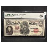 1907 VF25 $5 "Wood Chopper" Jefferson Note
