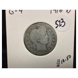 1916-D Silver Barber Quarter