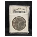 2001-D Certified American Bison Silver Dollar