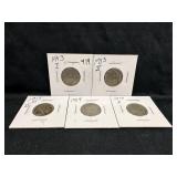 Lot of 5 Buffalo Nickels