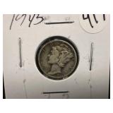 1945 Silver Mercury Dime