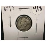 1945 Silver Mercury Dime