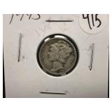 1945 Silver Mercury Dime