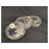 Lot of 3 Silver Plated Freedom Tower Medals