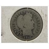 1912-D Barber Silver Dime