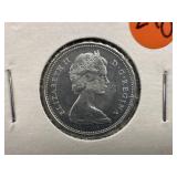 1967 Silver Canadian Quarter