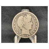 1908 Silver Barber Half Dollar