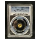 PCGS MS69 1/200thoz .999 Gold Egyptian Scarab